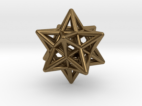 Stellated Dodecahedron Pendant in Natural Bronze