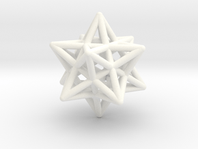 Stellated Dodecahedron Pendant in White Processed Versatile Plastic