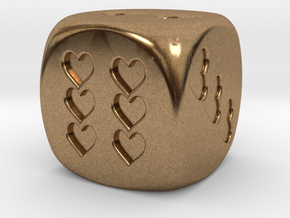 Dice Hearts in Natural Brass