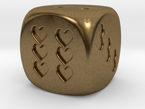 Dice Hearts in Natural Bronze