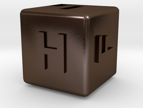 Dice118 in Polished Bronze Steel