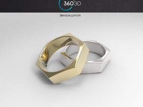 Stylish Nut Ring 21 mm in 14K Yellow Gold