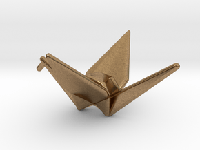 Origami Crane in Natural Brass