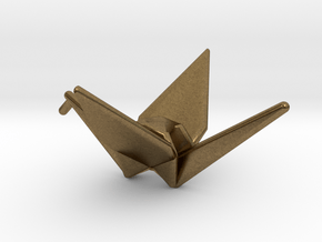 Origami Crane in Natural Bronze