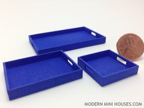  3 Piece Tray Collection 1:12 Scale in Blue Processed Versatile Plastic