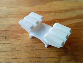 Two-Picatinny-Rails Adapter in White Natural Versatile Plastic