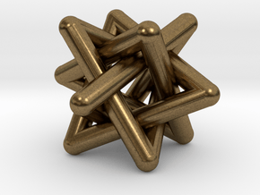 Four Tangled Triangles Small in Natural Bronze