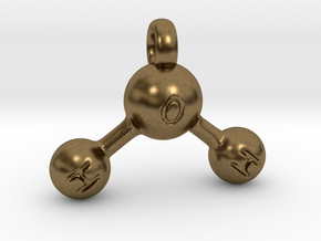 Water Molecule Keychain in Natural Bronze