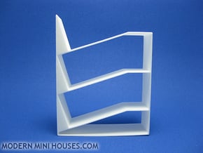 Slant 1:12 scale Bookshelf in White Processed Versatile Plastic