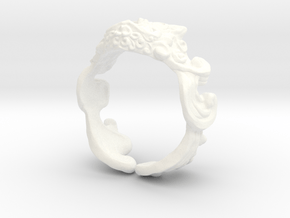 Shi-Sa Ring 02 in White Processed Versatile Plastic