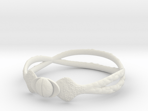 Snake ring(size = USA 5.5) in White Natural Versatile Plastic