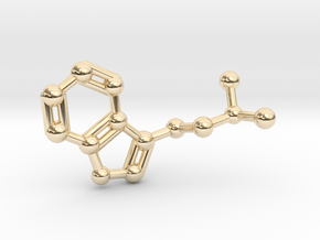 DMT (N,N-Dimethyltryptamine) Keychain Necklace in 14K Yellow Gold