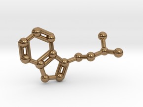 DMT (N,N-Dimethyltryptamine) Keychain Necklace in Natural Brass
