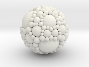 Spherical fractal: apollonian sphere packing in White Natural Versatile Plastic