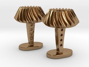 Bevel Gear Cufflinks in Natural Brass