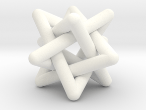 Four Tangled Triangles Medium in White Processed Versatile Plastic