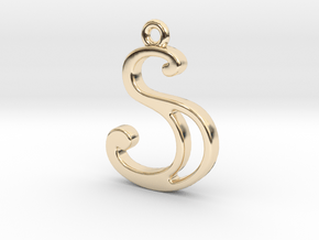 S Pendant in 14K Yellow Gold