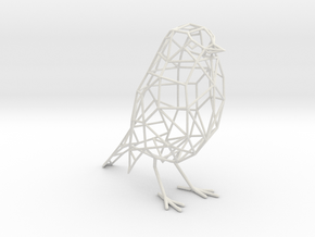 Bird wireframe (with eyes) - smaller version in White Natural Versatile Plastic