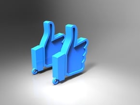 Facebook like earrings in Blue Processed Versatile Plastic