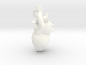 Human Heart Pendant in White Processed Versatile Plastic