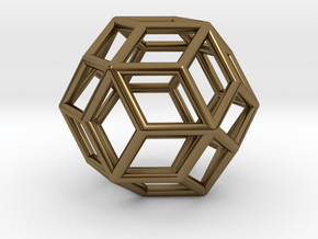 Rhombic Triacontahedron Pendant in Polished Bronze