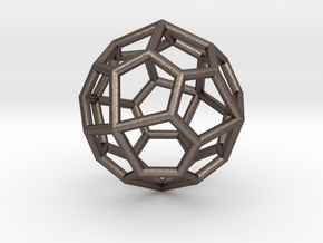 Pentagonal Icositetrahedron Pendant in Polished Bronzed Silver Steel