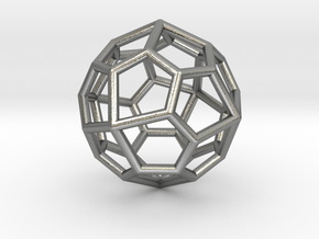 Pentagonal Icositetrahedron Pendant in Natural Silver
