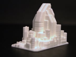 Futuristic city concept 2 - City of Minerva in White Processed Versatile Plastic