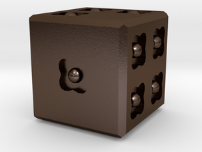 Dice124 in Polished Bronze Steel