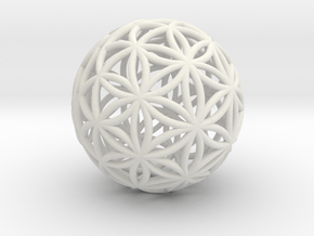 3D 25mm Orb Of Life (3D Flower of Life) in White Natural Versatile Plastic