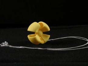 Ribbon pendant in Yellow Processed Versatile Plastic