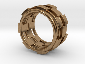 CHECKMATE RING SIZE 7 in Natural Brass