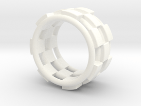 CHECKMATE RING SIZE 7 in White Processed Versatile Plastic