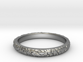 Rock ring(size = USA 5.5) in Natural Silver