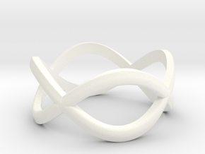 Infinity Ring in White Processed Versatile Plastic