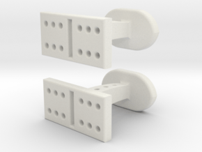 Domino Cufflinks in White Natural Versatile Plastic