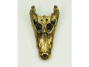 Jacaré Alligator skull - 64 mm in Polished Bronzed Silver Steel