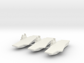 Generic Angled Deck Aircraft Carrier X 3 in White Natural Versatile Plastic