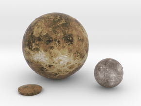Mercury & Venus to scale (other planets available) in Full Color Sandstone