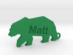 Keychain for Matt in Green Processed Versatile Plastic
