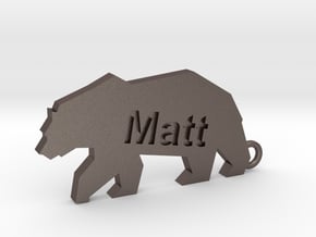 Keychain for Matt in Polished Bronzed Silver Steel