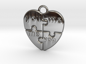 You And Me in Fine Detail Polished Silver