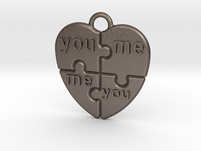 You And Me in Polished Bronzed Silver Steel