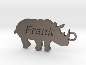 Keychain for Frank in Polished Bronzed Silver Steel