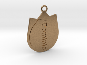 Keychain for Dominic  in Natural Brass