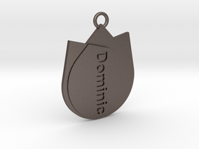 Keychain for Dominic  in Polished Bronzed Silver Steel
