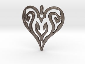Sworn Heart in Polished Bronzed Silver Steel