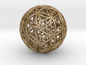 3D 25mm Orb Of Life (3D Flower of Life) in Polished Gold Steel