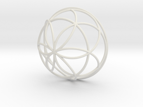 3D 100mm Half Orb of Life (3D Seed of Life)  in White Natural Versatile Plastic