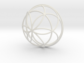 3D 300mm Half Orb of Life (3D Seed of Life) in White Natural Versatile Plastic